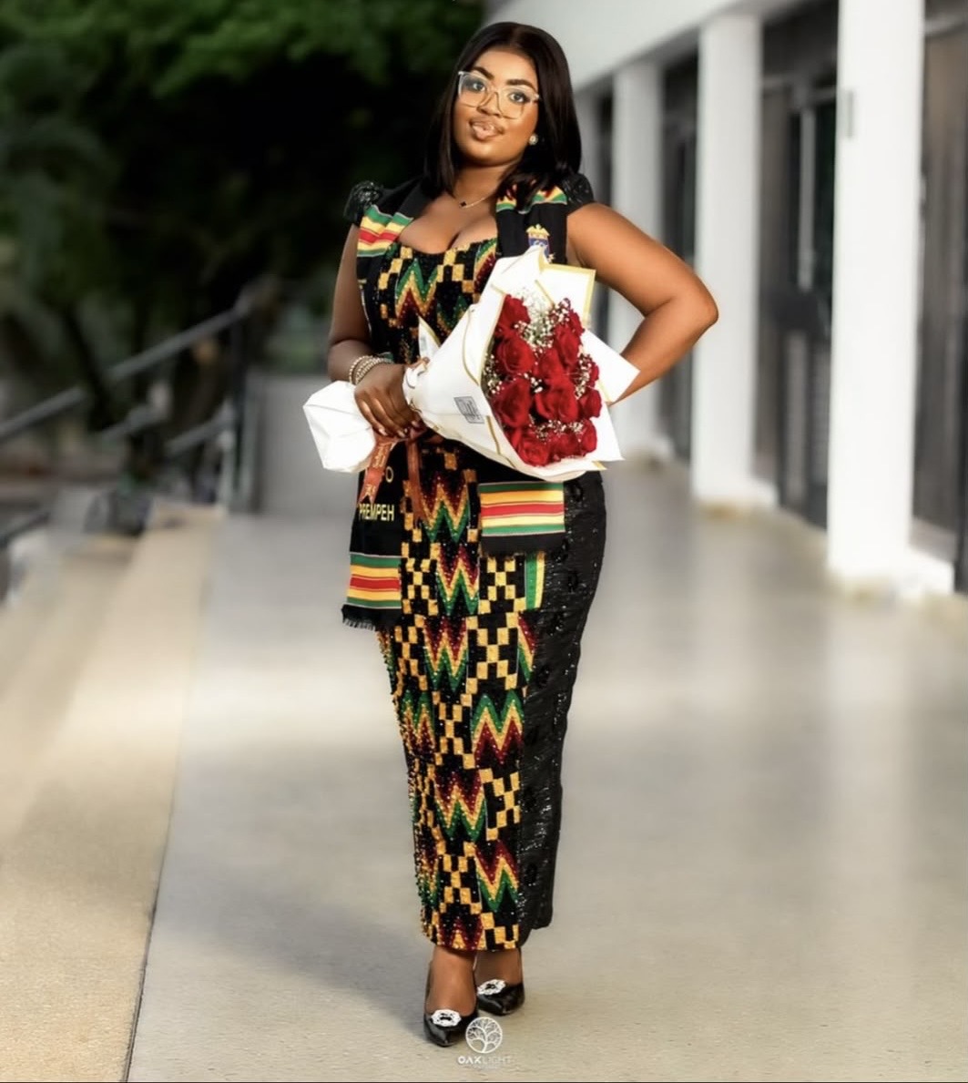 Beaded kente graduation look